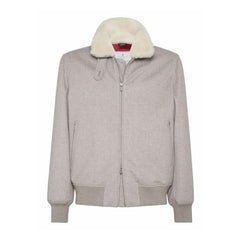 Brunello Cucinelli Men's Fall/Winter Solid-Color Cashmere Lapel Pilot Jacket Loose-Fit Long-Sleeve Outerwear Ngvp #2713