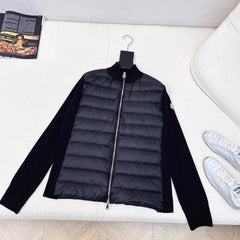 Moncler Cardigan Women's Ski Solid Color Snow Mountain Stand Collar Wool Goose Down Down Jacket#333081