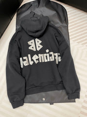 Balenciaga Logo Print Hooded Long Sleeve Sweatshirt #324922