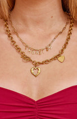 Gold Heart Chain Necklace