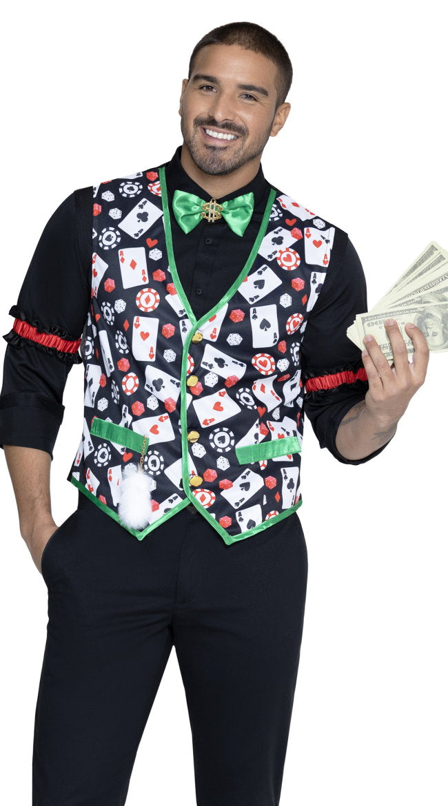 Men's Three Piece Casino High Roller Costume Kit - Image 1
