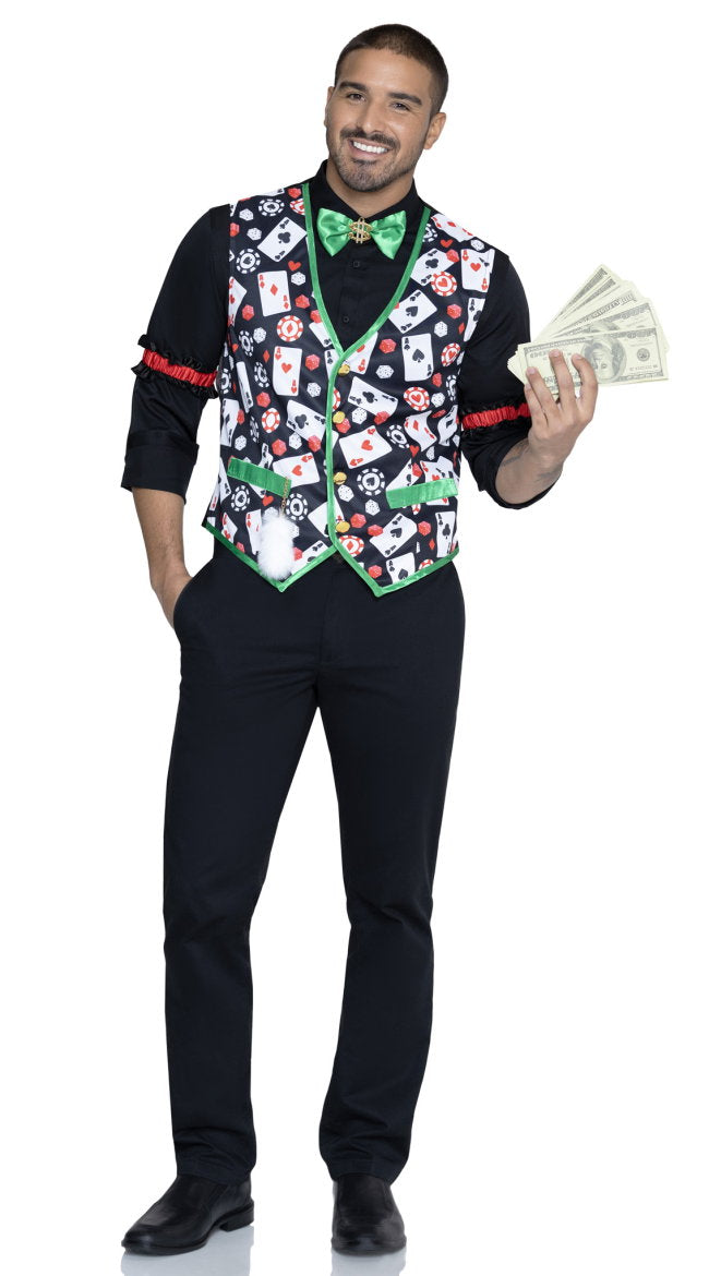 Men's Three Piece Casino High Roller Costume Kit - Image 8