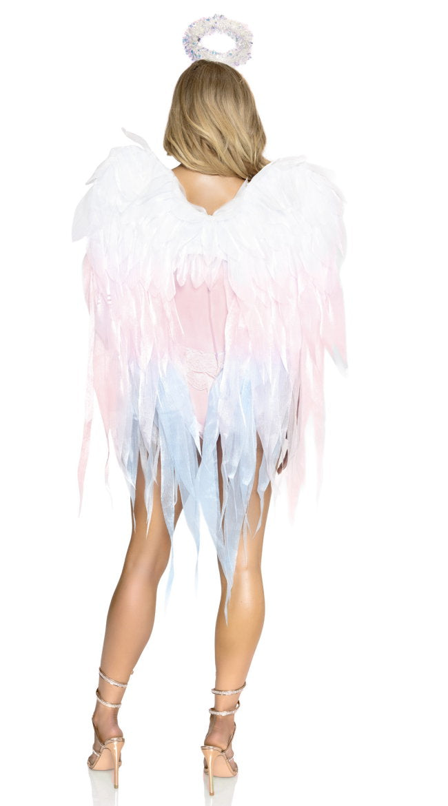 Angel Ombre Chiffon Wings And Halo Headband - Image 6
