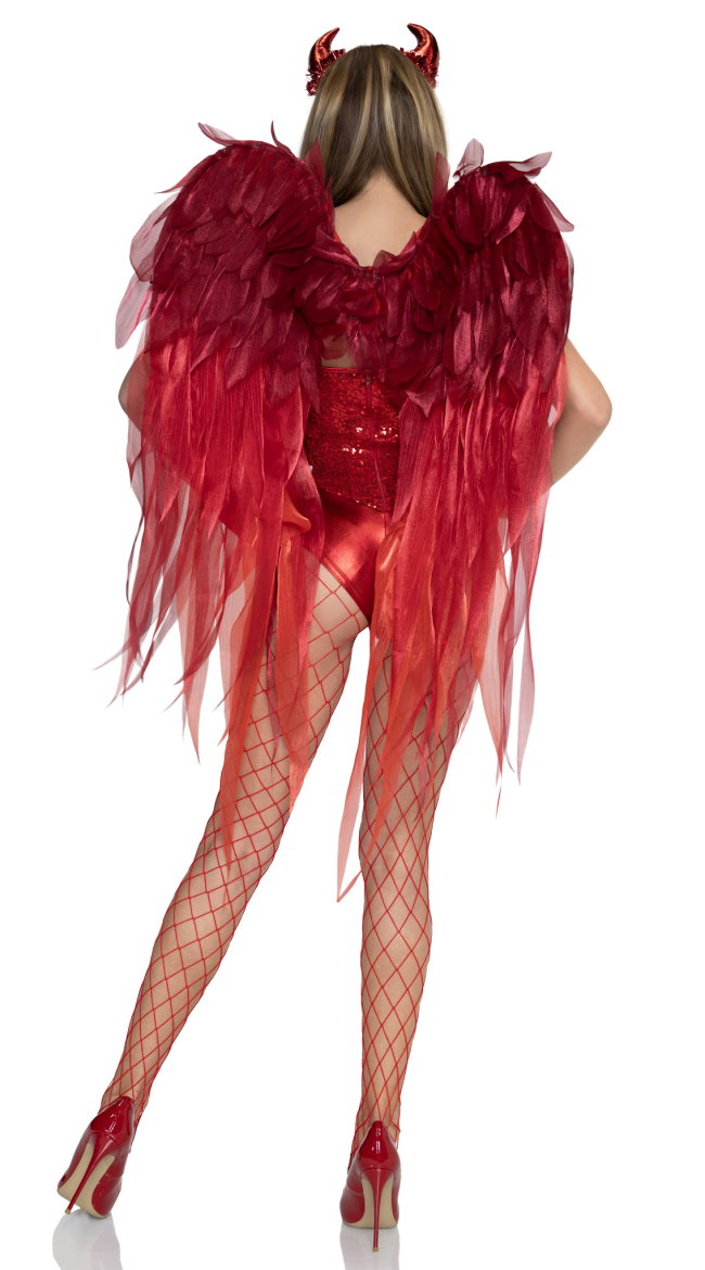 Two Piece Devil Ombre Chiffon Wings And Horn Headband - Image 3