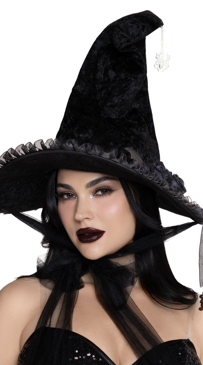 Dark Lolita Velvet Witch Hat - Image 1