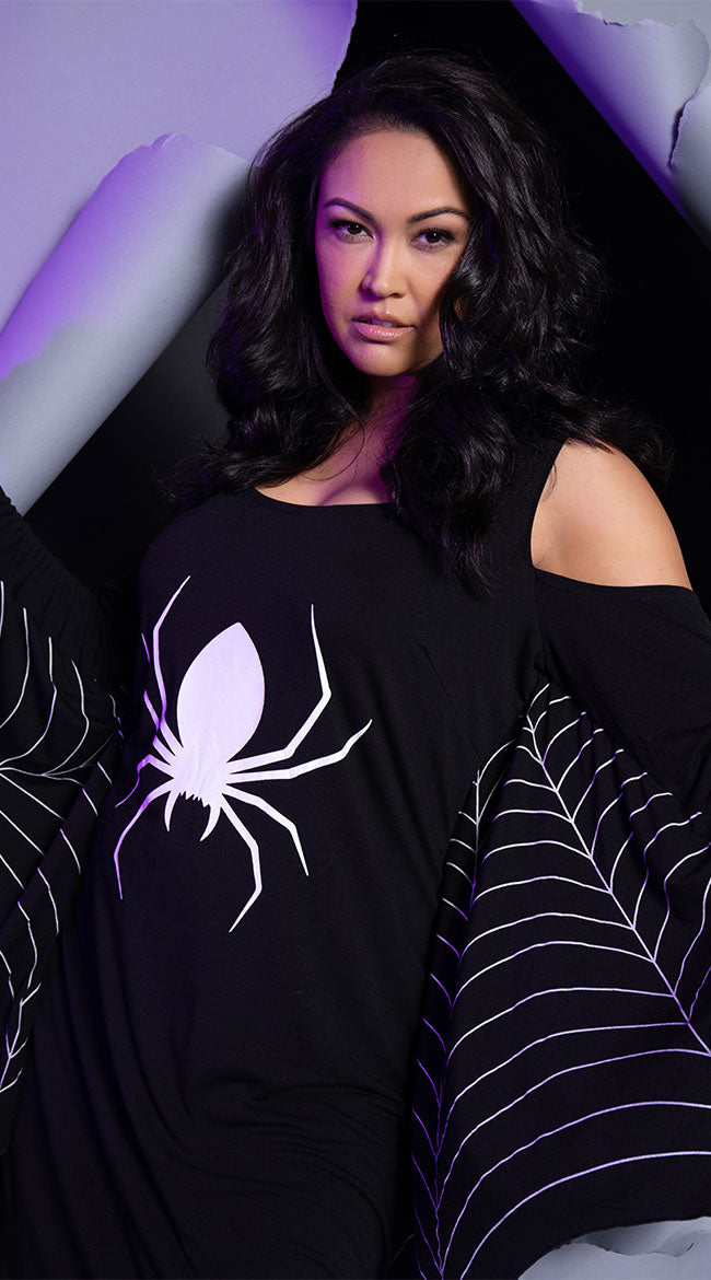 Plus Size Jersey Spider Web Dress Costume - Image 2
