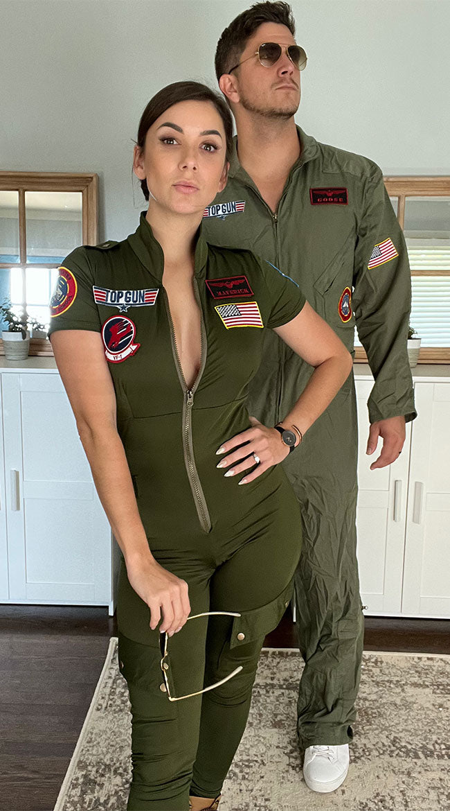 Sexy Top Gun Flight Suit Costume - Image 5