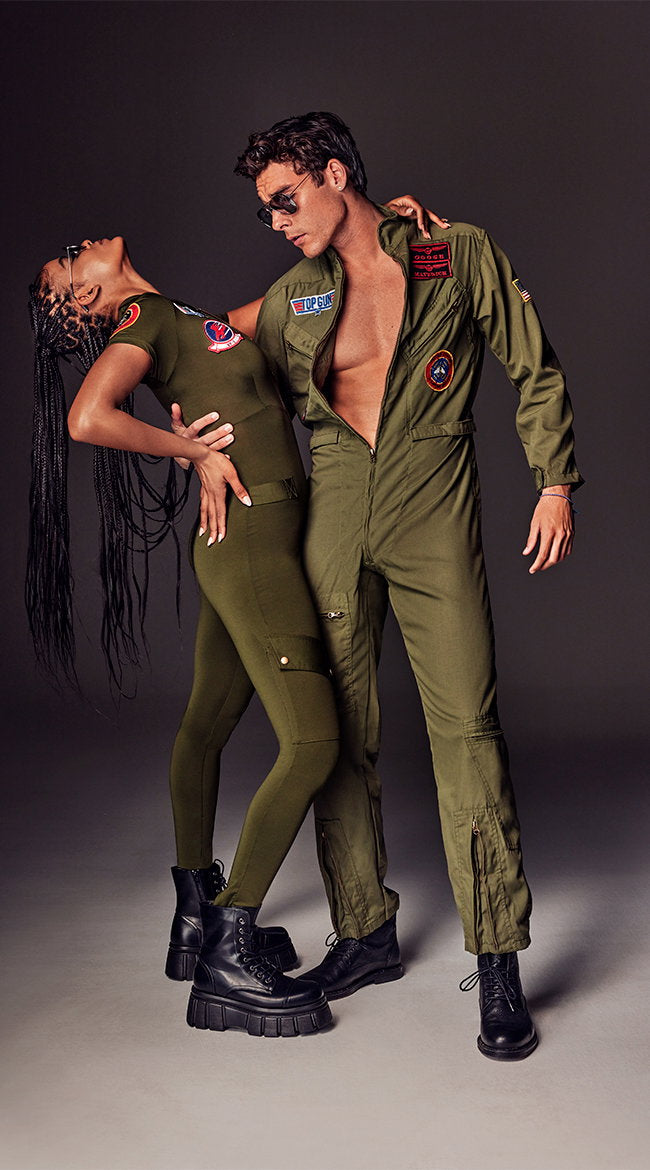 Sexy Top Gun Flight Suit Costume - Image 6