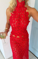 Lioness Trophy Rouge Crochet Halter Top