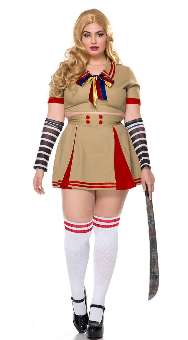 Plus Size ROBOTIC DOLL KILLER Costume - Image 2