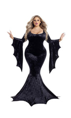 Plus Vamp Black Velvet Dress - Image 1