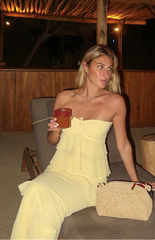 Raleigh Yellow Ruffle Strapless Top