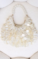 Rooney Cream Pearl Beaded Handbag