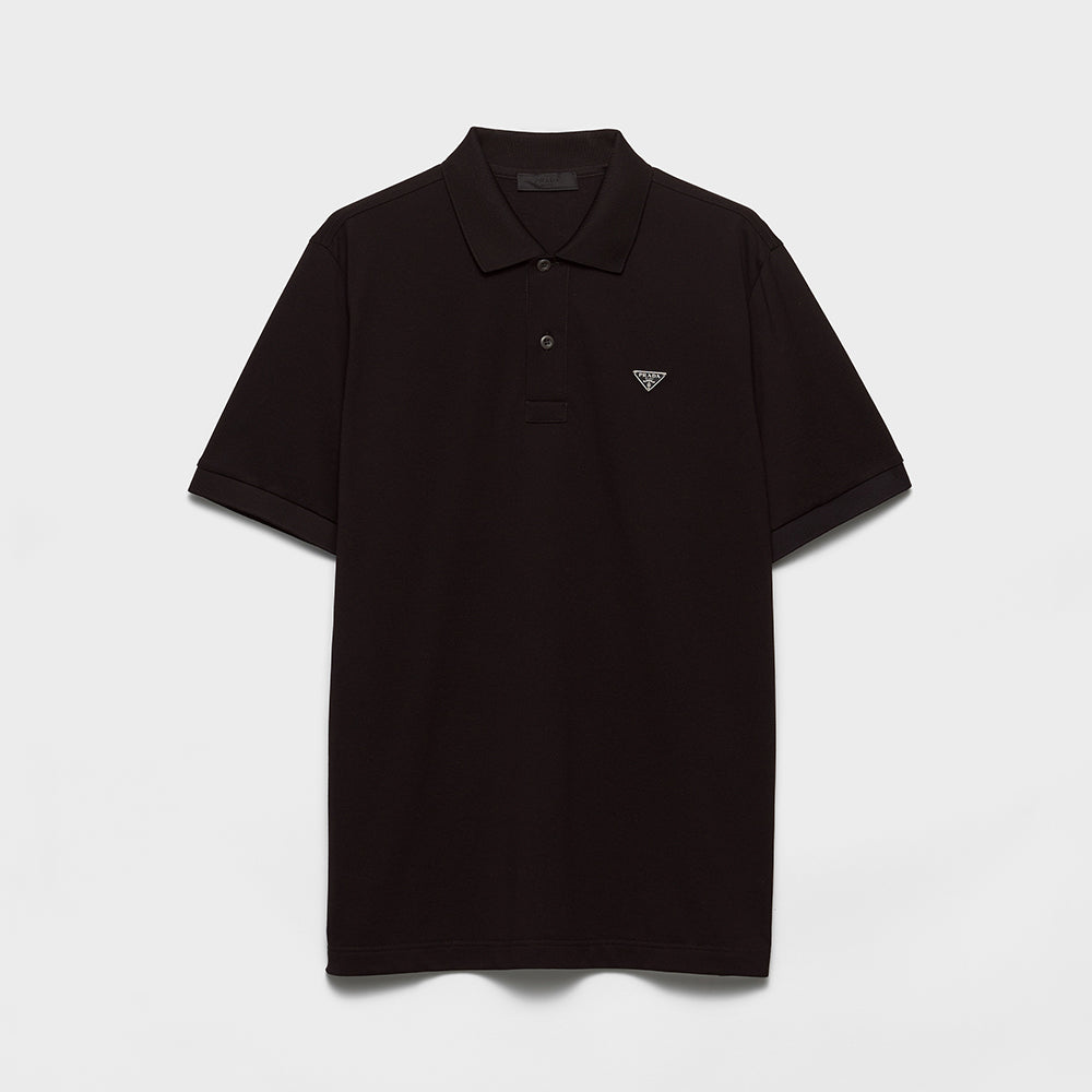 PRADA  Black Piqué Polo Shirt #387776