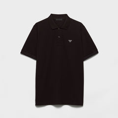 PRADA  Black Piqué Polo Shirt #387776