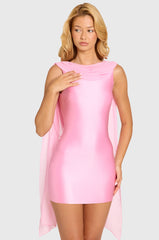 Satin Draped Mini Dress In Blossom