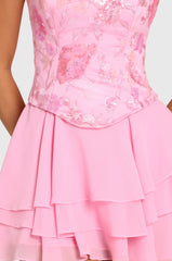 Embellished Corset Mini Dress In Blossom