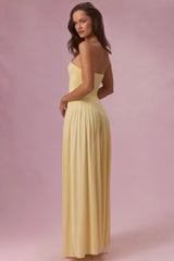 Jersey Strapless Gown In Butter