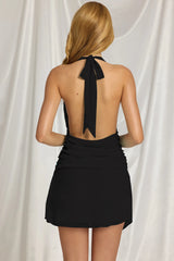 Halterneck Mini Dress In Black