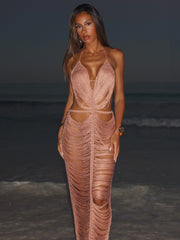 Kaelani Maxi Dress Rose Gold