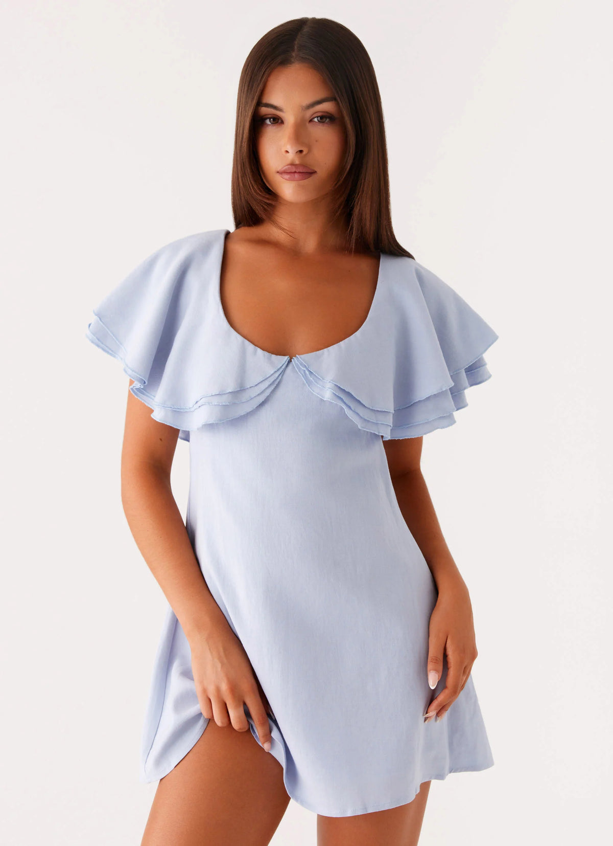 Taye Linen Mini Dress - Blue
