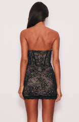 Astoria Embellished Strapless Mini Dress Black
