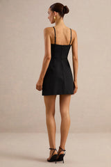 Veda | Black Square-Neck Mini Dress