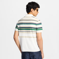 LOUIS VUITTON Striped Textured Short-Sleeved Polo Shirt #387305