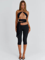 Rhosyn Crop Top Black