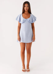 Taye Linen Mini Dress - Blue