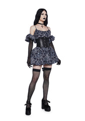 Vexed Hearts Mini Dress - Skull