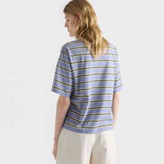 PRADA Periwinkle Lime Striped Cotton Jersey T-shirt #386537