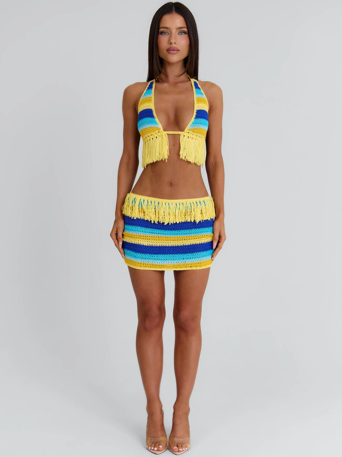 Juleah Crop Top Yellow Stripe