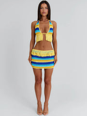 Juleah Crop Top Yellow Stripe