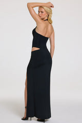 Halterneck Maxi Dress In Black