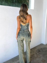Joelle Corset Top Denim