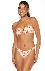 Cabana Yellow And Pink Floral Print Bikini Bottoms