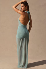 Cut-Out Halterneck Maxi Dress In Seafoam Green