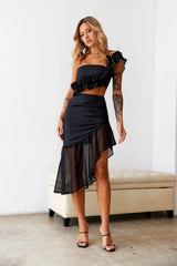 Sur Belle Key To Wonderland Midi Skirt Black