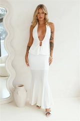 Moonlit Vibe Maxi Skirt White