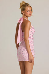 Embellished Sweetheart-Neck Mini Dress In Blossom Pink
