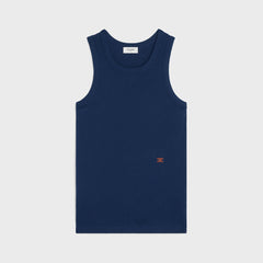 CELINE TANK TOP IN RIBBED COTTON SILK #386277