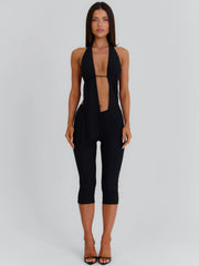 Abby Capri Jumpsuit Black
