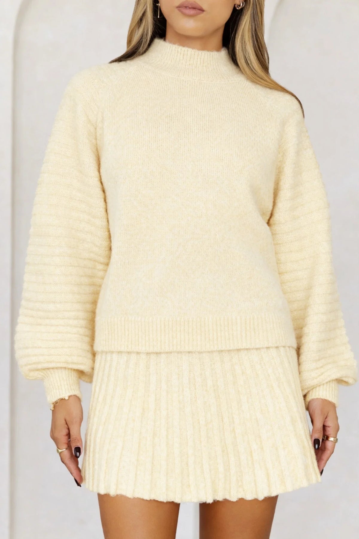 Seasonal Style Knit Sweater Yellow