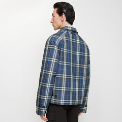 Burberry Reversible Check Cotton Jacket in Silhouette Blue #387490