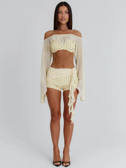 Riya Shorts Yellow Polka Dot