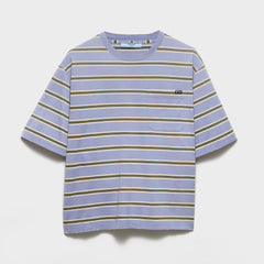 PRADA Periwinkle Lime Striped Cotton Jersey T-shirt #386537