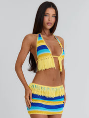 Juleah Mini Skirt Yellow Stripe
