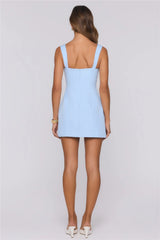 Effortlessly That Girl Tailored Mini Dress Blue