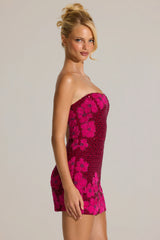 Embellished Bodycon Mini Dress In Cranberry